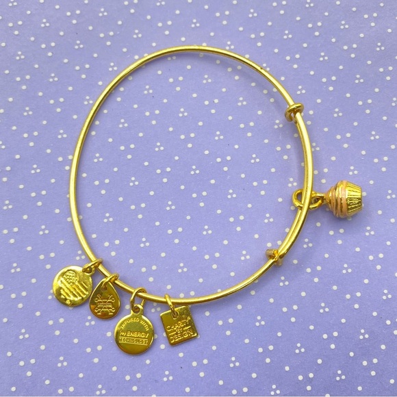 ALEX & ANI Gold Cupcake Charm Bangle Bracelet - Picture 3 of 7